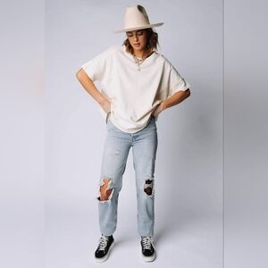 Free People we the free Lasso Jean in Foxtrot Light Wash Sz 26